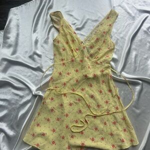 Realisation Par Yellow Floral Mini Dress